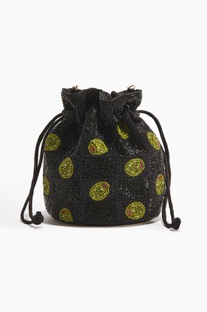 H&M Verzierte Bucket Bag - Schwarz/Oliven