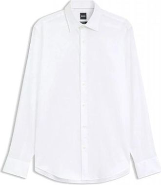 HUGO BOSS Joe Shirt - Heren - Zakelijke Overhemden - Wit - M - Katoen - Overhemden