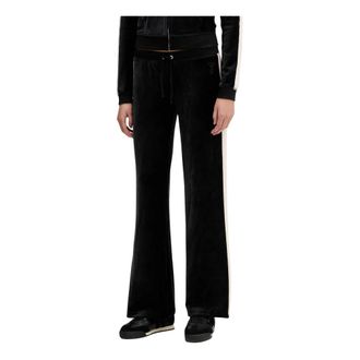 Juicy Couture Broeken, Dames, Zwart, S, Velours joggingbroek