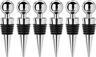 OEM Juego 6 Tapones Vac&iacute;o Biberones Corcho Silicona Reutilizable Sellado Herm&eacute;tico Conservaci&oacute;n &Oacute;ptima Contenido, Aptos Biberones Est&aacute;ndar (plateados