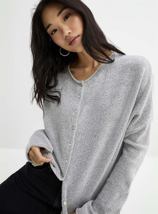 Twik Womens Roll-edge Cardigan Sweater