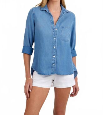 Bella Dahl Tail Button Down Shirt In Indigo Harbor Wash