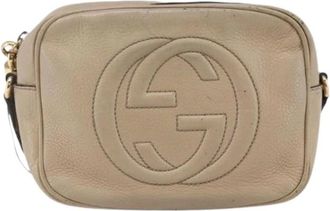 Gucci Pre-owned Cross Body Bags, female, Beige, Size: ONE SIZE Pre-owned Leather Cross Body Bag