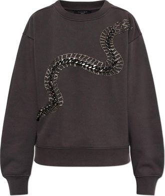 AllSaints Jassa Sweatshirt - Dames - Sweatshirts - Zwart - M - Katoen - Hoodies & sweatvesten