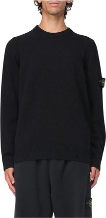 Stone Island Gebreide trui met ronde hals - Heren - Ronde hals truien - Zwart - XL - Truien & Vesten