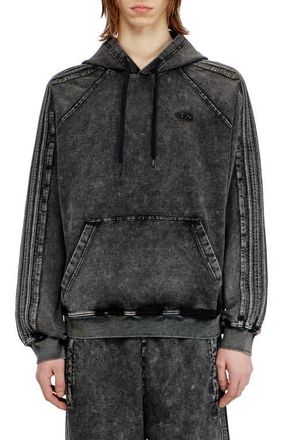 Diesel S-Altbox-Hood Cotton Fleece Hoodie in Black/Denim at Nordstrom, Size Xx-Large