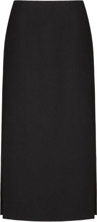 Valentino Garavani Grisaille Rok - Dames - Midirokken - Zwart - S - Wol - Rokken