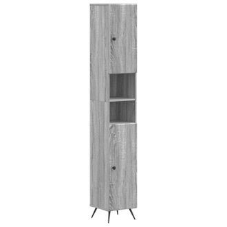 vidaXL Armario De Ba&ntilde;o Con Estante Abierto Breda Sonoma Gris Vidaxl