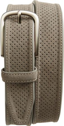 Johnston & Murphy Perforated Suede Belt in Gray Suede Leather at Nordstrom, Size 32