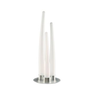 Netlighting Estalacta Table Lamp 3 Light Indoor SilverOpal White in Silver