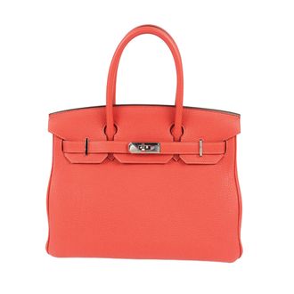 Herm&egrave;s Birkin 30 Retourne in Coral Togo Leather with Palladium Hardware