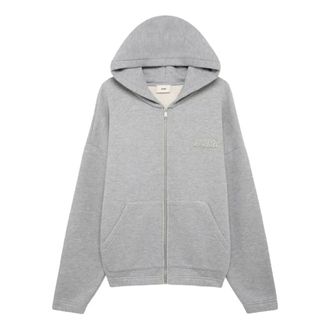 Autry Truien - Heren - Vesten met rits - Grijs - L - Katoen - Hoodies & sweatvesten