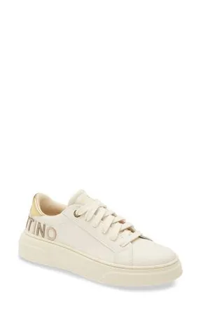 Mario Valentino Alice Low Top Sneaker in Cream Gold at Nordstrom Rack, Size 6.5