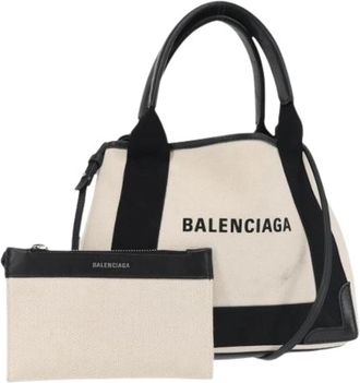 Balenciaga Pre-owned Canvas Tote Bag - Dames - Vintage Shopper - Wit - ONE Size - Vintage