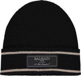 Balmain Gebreide Beanie - unisex - Hoeden - Zwart - ONE Size - Wol - Accessoires