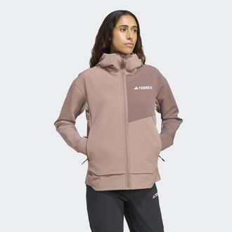 ADIDAS TERREX Softshelljacke ADIDAS TERREX MULTI, Damen, Gr. XL, trace braun, Obermaterial: 87% Polyester, 13% Elasthan, normal, Jacken Softshelljacke