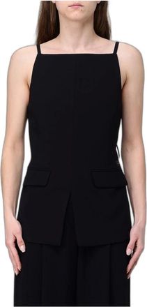A|X Armani Exchange Top sin espalda con bolsillos de solapa - Tops - Mujer - Negro - M