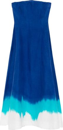 Gabriela Hearst Alessia strapless maxi-jurk met dip-dye print - Blauw