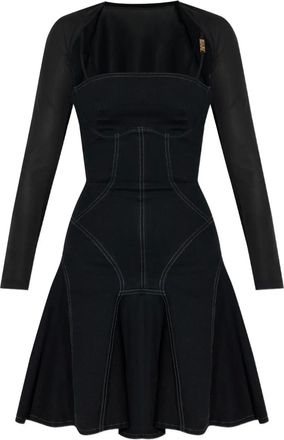 Versace Jeans Couture Abito svasato stile corsetto - Nero