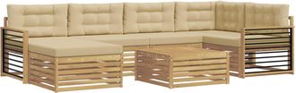 vidaXL Conjunto De Sof&aacute;s De Exterior 7 Uds. Y Beige Vidaxl