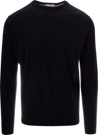 Ballantyne Black Crew Neck Fine Wool Sweater