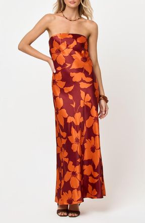 L*Space Spring in Love Strapless Dress in Cocobolo at Nordstrom, Size X-Large