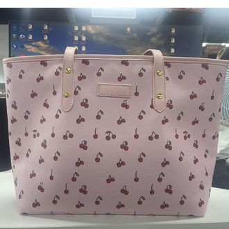 Generic Women PU Print Stylish Shoulder Bag Simple Tote Bag Daily Work Bag (Pink)