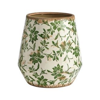 Nearly Natural 12-in Tuscan Ceramic Green Scroll Planter at Nordstrom