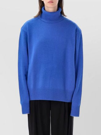 Frankie Shop cashmere wool ribbed relaxed fit turtleneck sweater