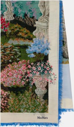 Max Mara Camice printed wool and silk scarf