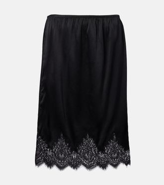 Nili Lotan Thea lace-trimmed silk midi skirt