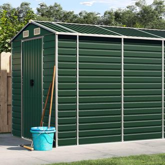 vidaXL Cobertizo De Jard&iacute;n Acero Galvanizado Verde 191x470x198 Cm Vidaxl