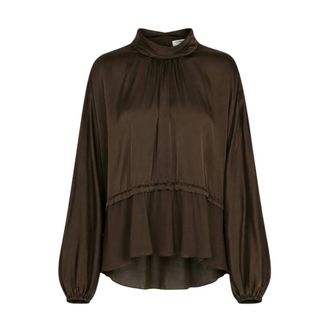 Freebird by Steven Bibiana Gelaagde Blouse - Dames - Blouses & Shirts - Bruin - Maat: XS Satijn