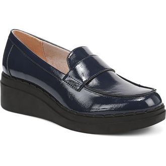 Life Stride Dolce Platform Wedge Loafer in Lux Navy at Nordstrom, Size 9.5