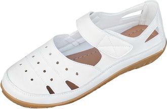 Generic Closed Toe Leather Sandals Women UK, Ladies Outdoor Walking Sandals Casual Hollow Out Summer Shoes Fashion Holiday Beach Easy Fasten Hiking Trekking W