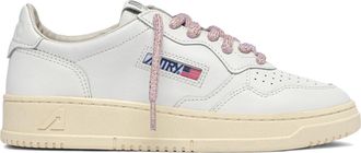 Autry Low-Top Leather Sneakers with Perforated Detailing and Vintage Aesthetics