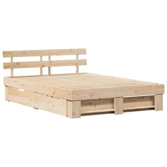 vidaXL Estructura De Cama Marr&oacute;n 150 X 200 Cm Madera Maciza De Pino Vidaxl
