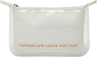 Louis Vuitton White Cotton Pvc Pouch (Pre-Owned)