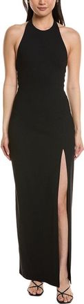 Susana Monaco High Neck Low Back Halter Slit Dress