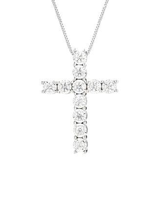 Diana M. Jewels Fine Jewelry 14K 0.15 Ct. Tw. Diamond Cross Necklace