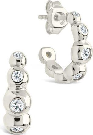Sterling Forever Maison Cubic Zirconia Bubble Micro Hoop Earrings in Silver at Nordstrom Rack