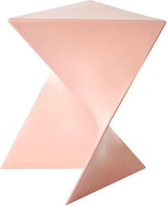 Beliani Beliani - Mesa Auxiliar De Pl&aacute;stico Tringular Rosa Pastel Pecos