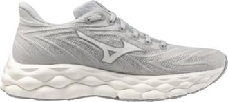 Mizuno Womens Wave Sky 8 Shoes In Harbor Mist-Snow White