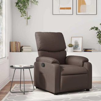 vidaXL Sill&oacute;n Reclinable De Cuero Sint&eacute;tico Marr&oacute;n Vidaxl