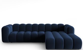 MICADONI 4-Sitzer Design Modul Ecksofa Lupine mit Eckteil rechts - Samtbezug