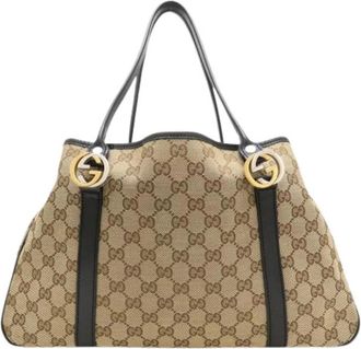 Gucci Pre-owned Vintage Tote Bag - Dames - Vintage Handtas - Beige - ONE Size - Leer - Vintage