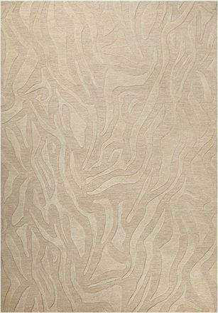 Wecon Home Alfombra de lana virgen hecha a mano, estilo natural, beige 70x140
