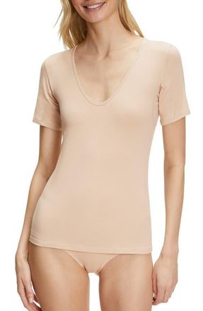Falke Daily Climate Control Cotton Blend T-Shirt in Camel at Nordstrom, Size Xx-Large