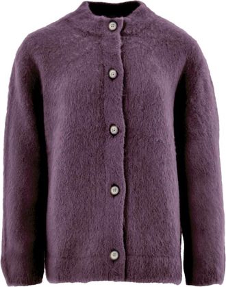 Gran Sasso Cardigan con Colletto alla Corena - Dames - Vesten - Bruin - L - Truien & Vesten