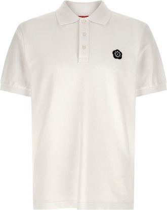 Kenzo White Logo Patch Polo Shirt